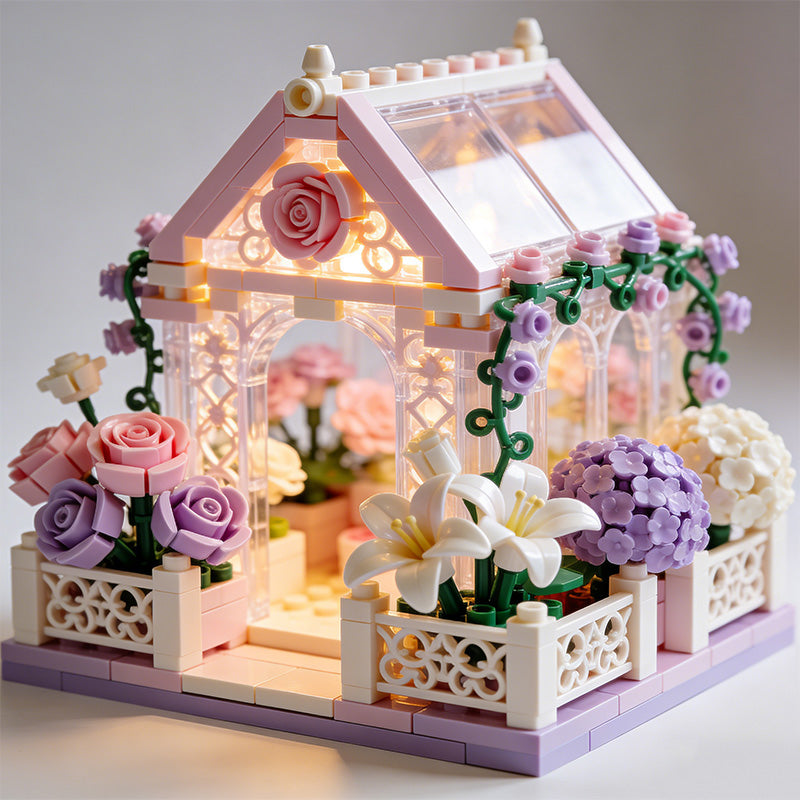 DIY Romantic Flower Greenhouse Building Set