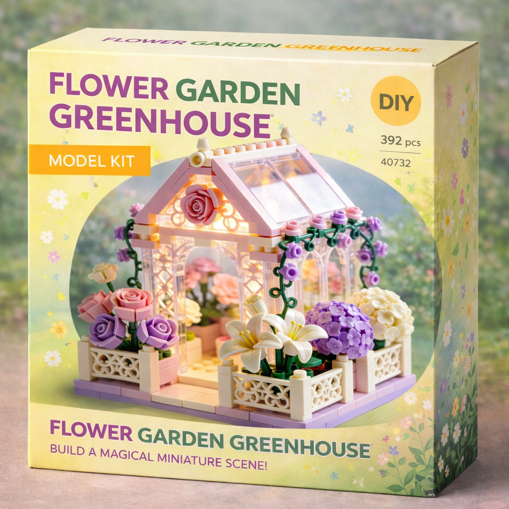 DIY Romantic Flower Greenhouse Building Set